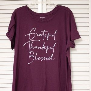 Torrid Burgundy Printed T-shirt (2X)